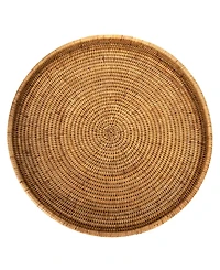 Artifacts Trading Company Rattan Round Ottoman Tray