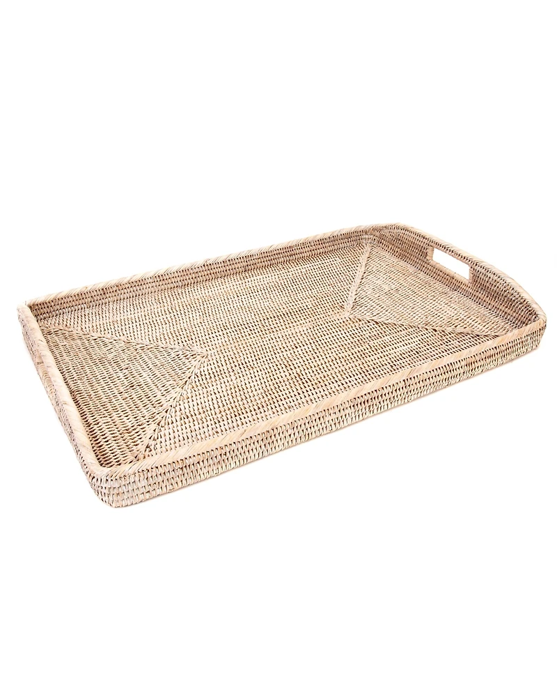Artifacts Trading Company Artifacts Rattan Rectangular Tray With High Handles