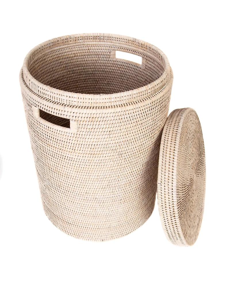 Artifacts Rattan Round Hamper with Lid and Cloth Liner