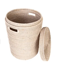Artifacts Rattan Round Hamper with Lid and Cloth Liner