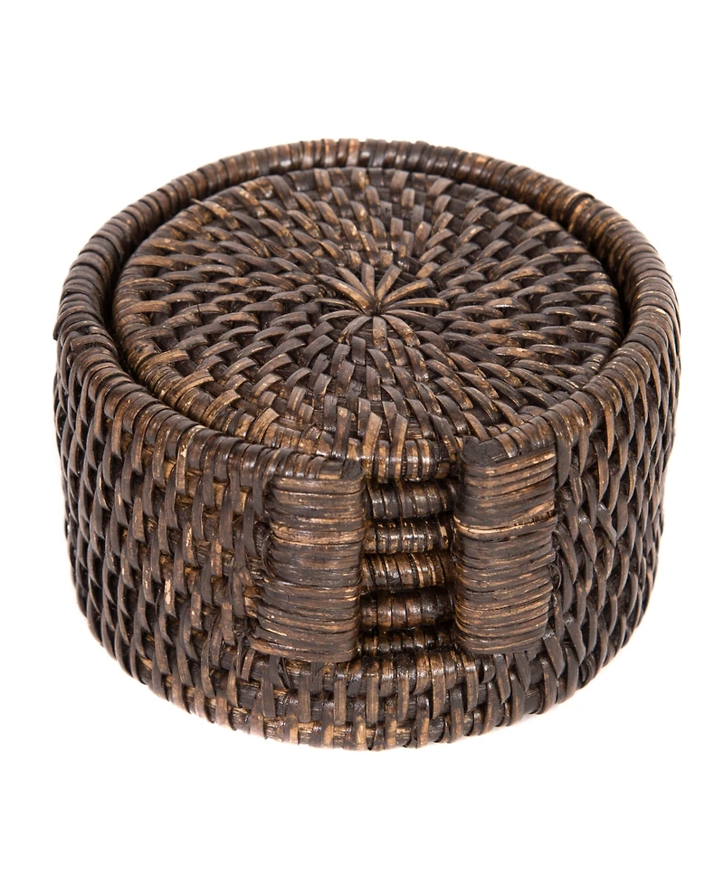 Artifacts Rattan Round Coasters - 7 Piece Set