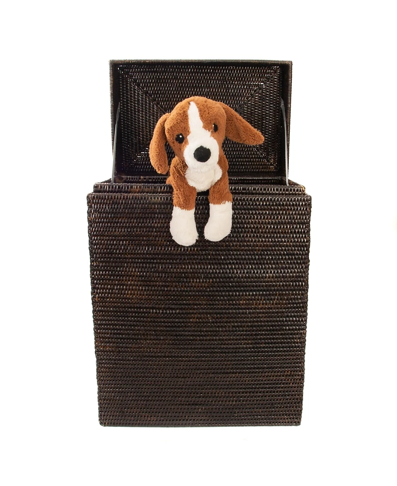 Artifacts Trading Company Rattan Rectangular Hamper with Hinged Lid