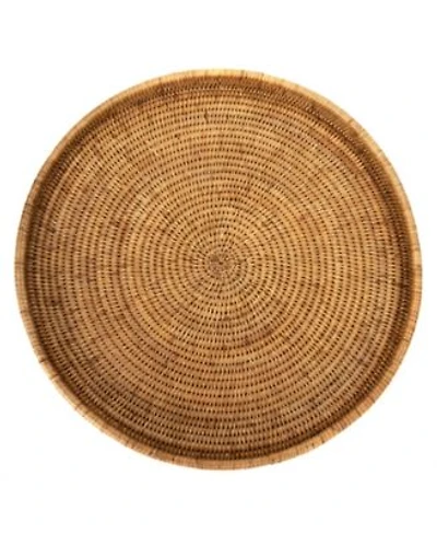 Artifacts Trading Company Artifacts Rattan Round Ottoman Tray