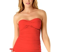 Anne Cole Twist-Front Ruched Tankini Top