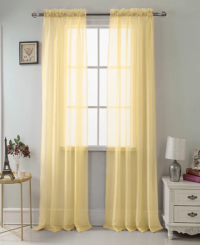 Rt Designers Collection Ramallah Trading Celine Sheer Rod Pocket Curtain Panel - 55 x 90