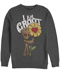 Marvel Men's Guardians of the Galaxy Groot Love, Crewneck Fleece