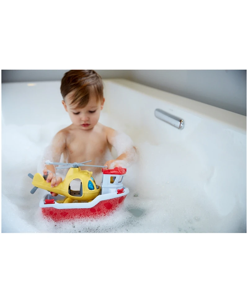 Green Toys Rescue Boat Helicopter