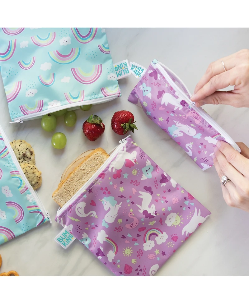 Bumkins Baby Boys Printed Travel Snack Bag Set, Pack of 2