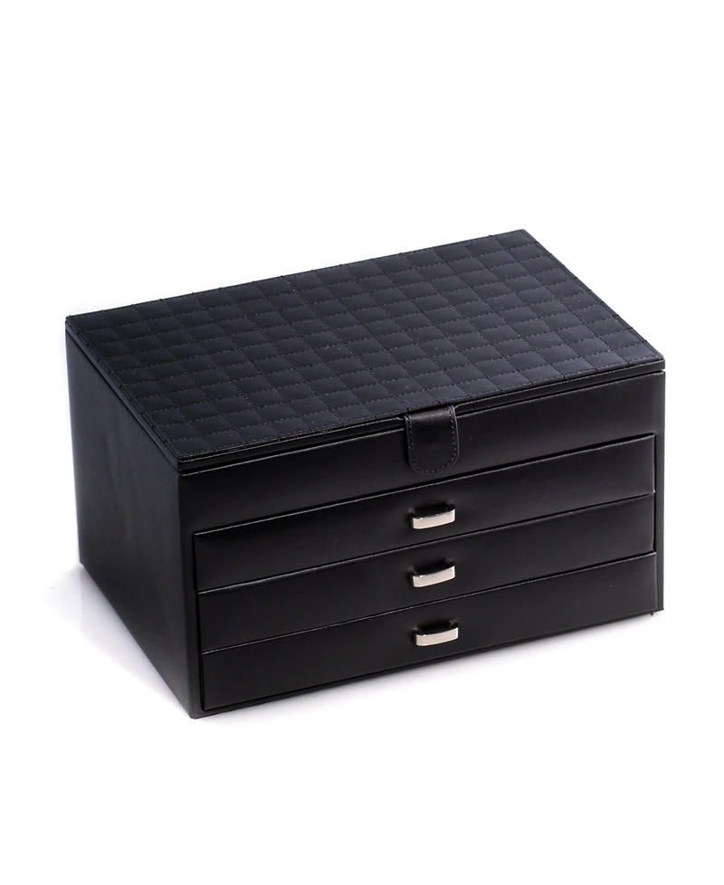Bey-Berk 4 Level Jewelry Box with Multi Compartments
