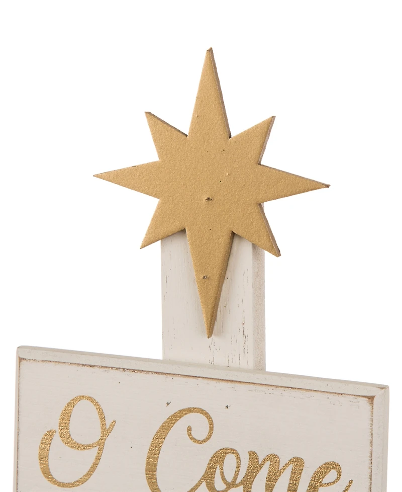 Glitzhome Wooden Nativity Table Tree Decor