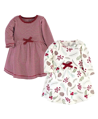 Touched by Nature Baby Girls Natural Long-Sleeve Dress Pair