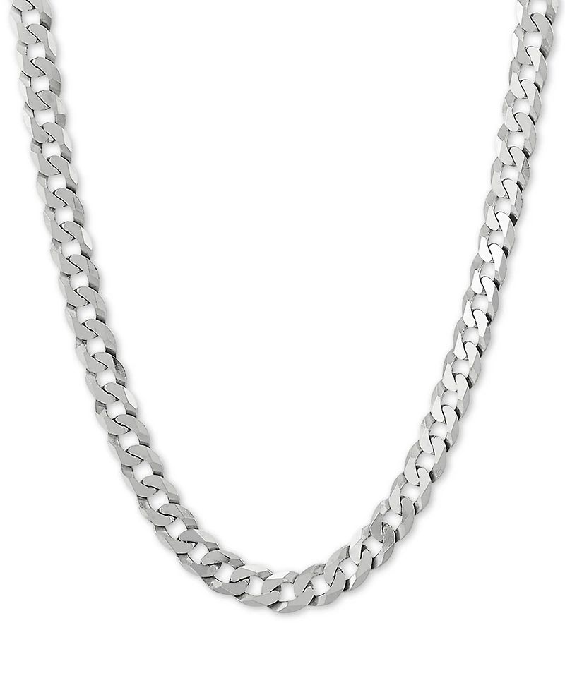 Curb Link 22" Chain Necklace (7mm) in Sterling Silver