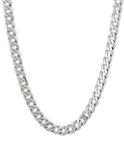 Curb Link 22" Chain Necklace (7mm) in Sterling Silver
