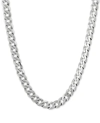 Curb Link 22" Chain Necklace (7mm) in Sterling Silver
