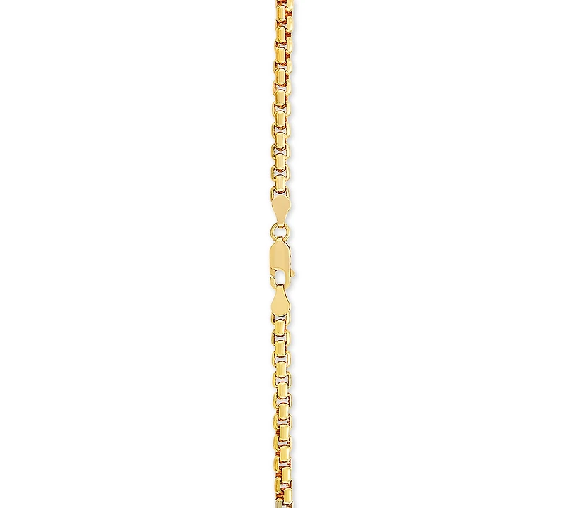 Rounded Box Link 24" Chain Necklace in 18k Gold-Plated Sterling Silver