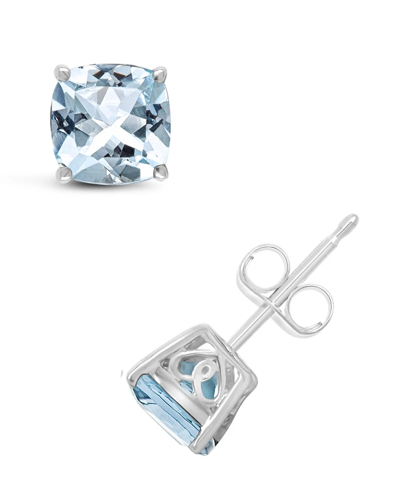 Gemstone Stud Earrings Sterling Silver