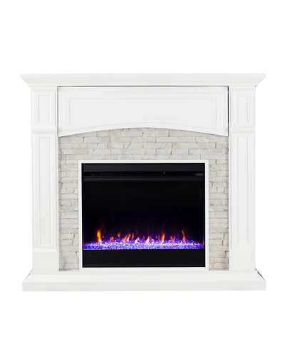Southern Enterprises Chartier Color Changing Electric Fireplace with Media Shelf