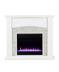 Southern Enterprises Chartier Color Changing Electric Fireplace with Media Shelf