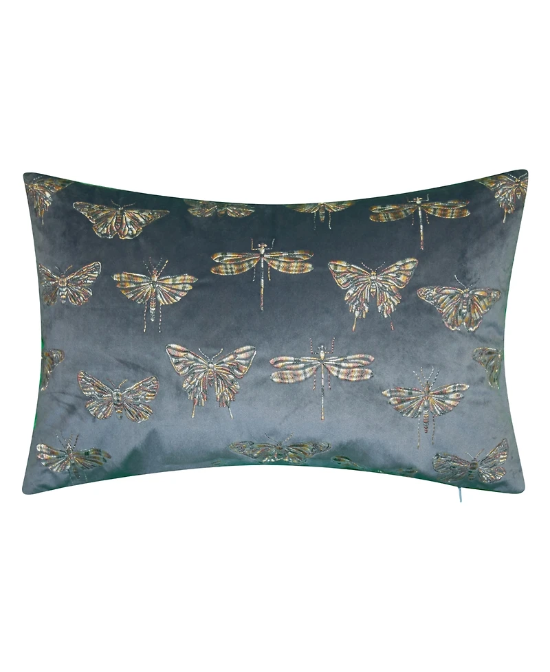 Edie@Home Butterflies Moths Decorative Pillow, 13" x 20"
