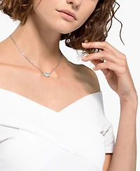 Swarovski Silver-Tone Double Crystal Pendant Necklace, 14-7/8" + 2" extender