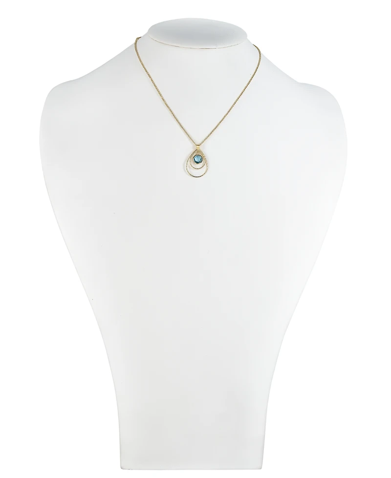 Swiss Blue Topaz 18" Pendant Necklace (2-1/5 ct. t.w.) in 14k Vermeil over Sterling Silver