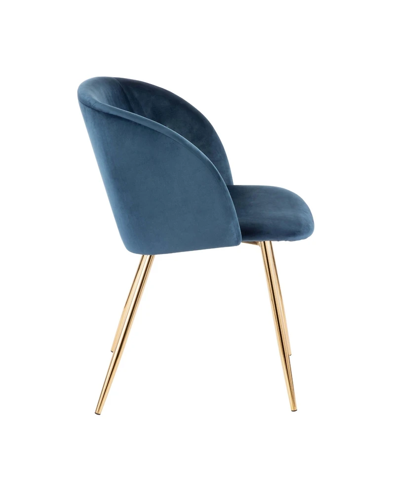 Lumisource Fran Chair Gold Metal and Velvet Set of 2