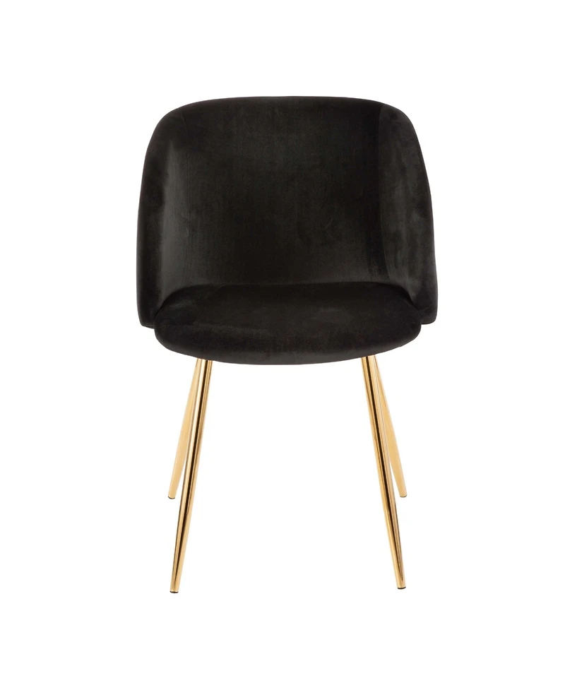 Lumisource Fran Chair Gold Metal and Velvet Set of 2