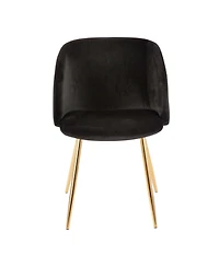 Lumisource Fran Chair Gold Metal and Velvet Set of 2