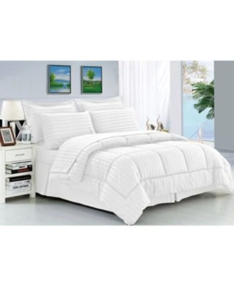 Elegant Comfort Dobby Stripe 8 Pc. Comforter Sets
