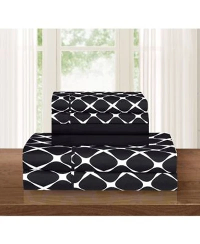 Elegant Comfort Geometric Printed Microfiber Sheet Sets