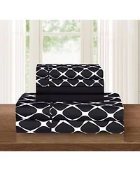 Elegant Comfort Geometric Printed Microfiber Sheet Sets