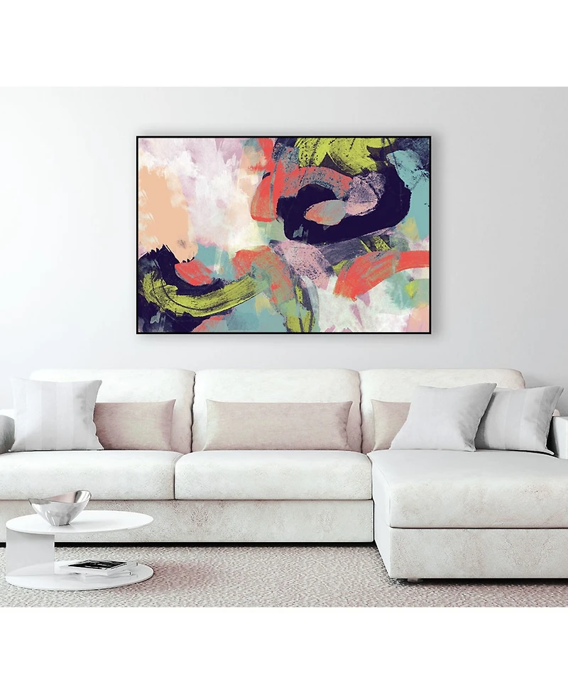 Giant Art 40" x 30" Vibrant Spring Ii Art Block Framed Canvas
