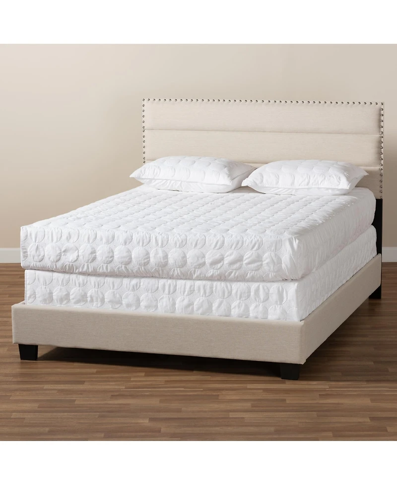 Ansa Fabric Headboard Platform Queen Bed