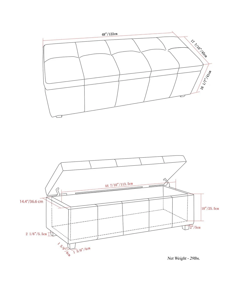 Castleford Transitional Rectangle Storage Ottoman
