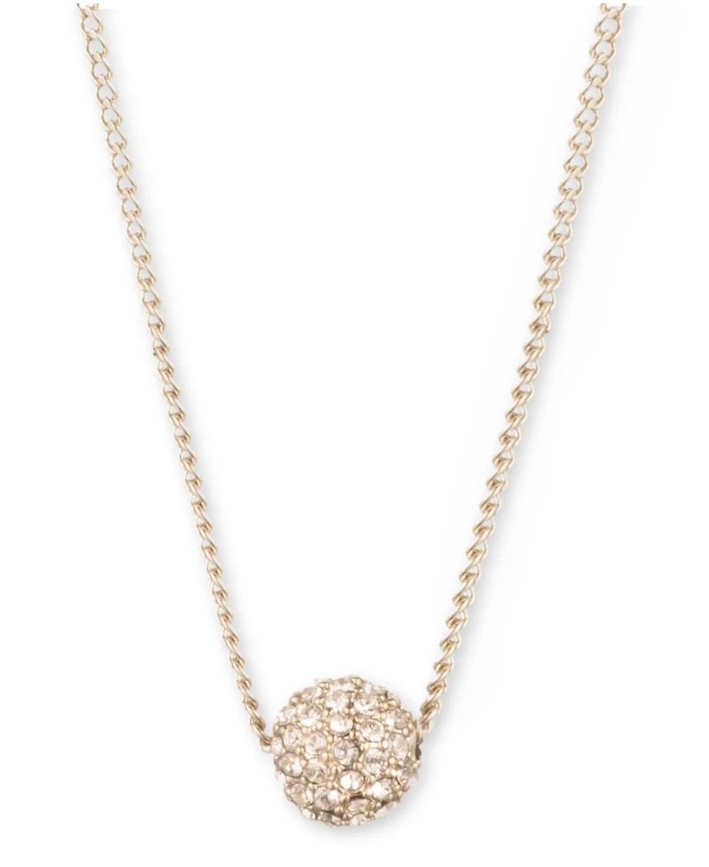 Givenchy Crystal Fireball Pendant Necklace 16" + 2" extender