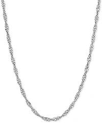 Singapore Link 20" Chain Necklace in Sterling Silver