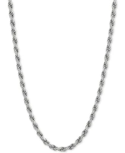 Rope Link Chain Necklace 18 24 In Sterling Silver Or 18k Gold Plated Sterling Silver 2 3 4mm