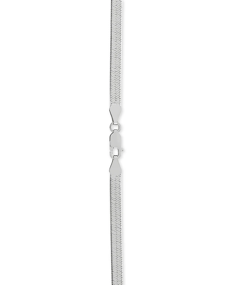 Herringbone Link 18" Chain Necklace in Sterling Silver