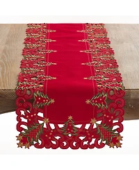 Saro Lifestyle Christmas Trees Holiday Table Runner, 16" x 68"