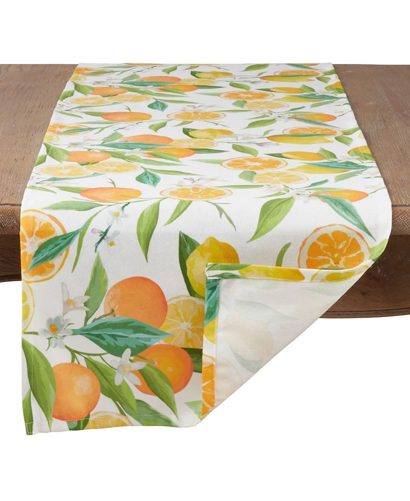 Saro Lifestyle Table Runner with Lemon Orange Print