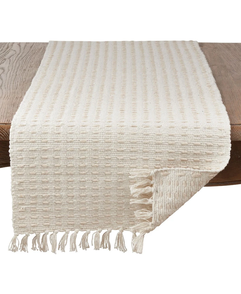 Saro Lifestyle Dashed Woven Long Table Runner