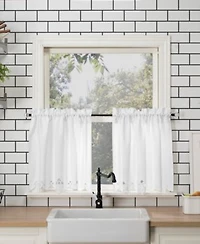 Mariela Battenburg Lace Trim Tier Valance Collection