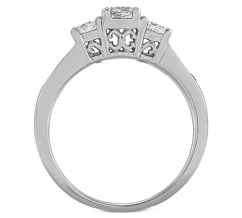 Diamond Three Stone Engagement Ring (1 ct. t.w.) in 14k White Gold