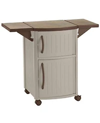 Suncast DCP2000 Portable Outdoor Patio Prep Serving Station Table and Cabinet