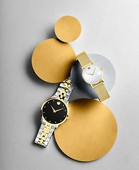 Movado Men's Swiss Museum Classic Diamond-Accent Two-Tone Pvd Stainless Steel Bracelet Watch 40mm