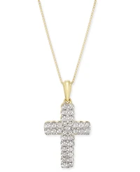Diamond Cross 18" Pendant Necklace (1/4 ct. t.w.) in 14k Gold