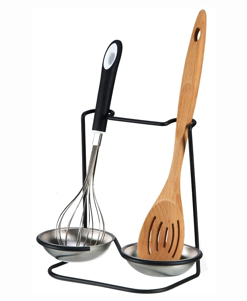 Prodyne Metalla Stainless Steel Double Spoon Rest