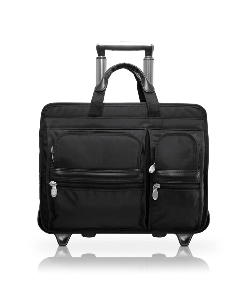 McKlein Clinton, 17" Patented Detachable -Wheeled Laptop Briefcase