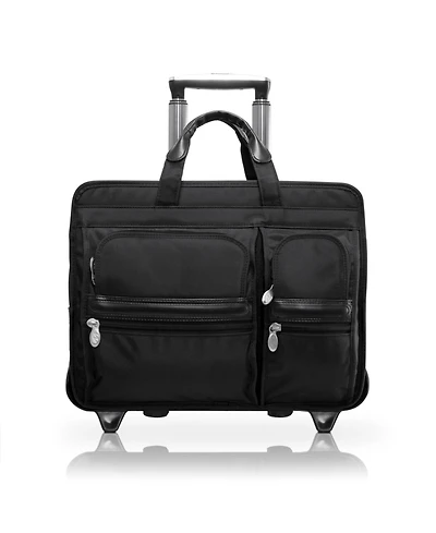 McKlein Clinton, 17" Patented Detachable -Wheeled Laptop Briefcase