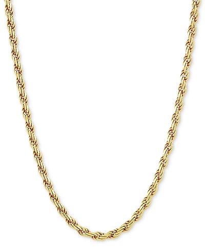 Rope Link 22" Chain Necklace in 18k Gold-Plated Sterling Silver